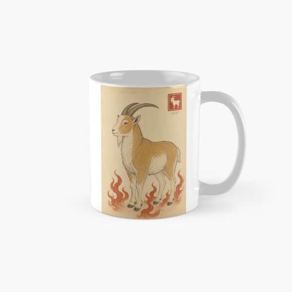 Item preview, Year of the Goat 2027 – Fire Goat, Vintage Japanese Woodblock Style  Winter in Edo No. 6 designed and sold by Planthem.