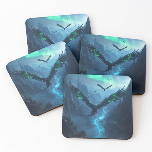 Item preview, Aurora Featherdrakes Fantasy Alien Canyon Landscape designed and sold by Luminous Wilds.