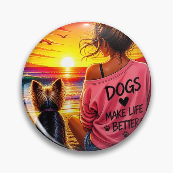 Item preview, Dogs Make Life Better Sunset - Vibrant Tropical Beach Dog Mom Art designed and sold by AgnesB77.