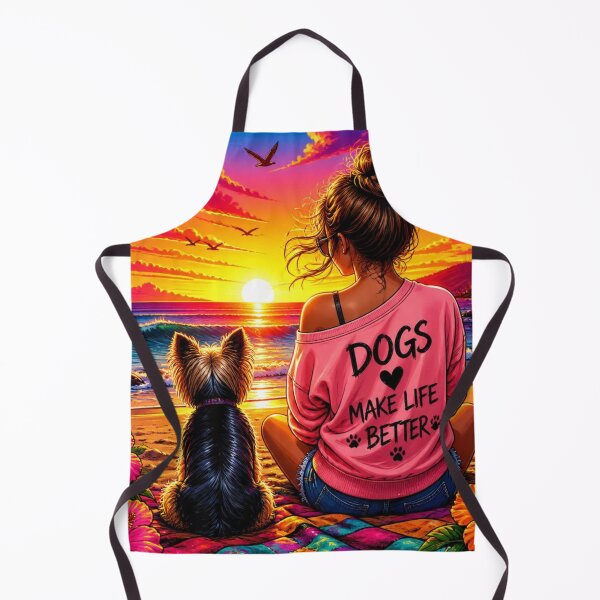 Item preview, Dogs Make Life Better Sunset - Vibrant Tropical Beach Dog Mom Art designed and sold by AgnesB77.