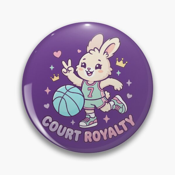 Item preview, Kawaii Basketball Bunny Pastel Court Royalty For Sports Fans designed and sold by roarsomethings.