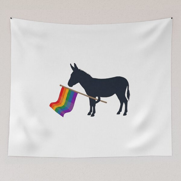 Item preview, Pride Donkey Carrying Rainbow Flag – Love, Equality and Acceptance Colorful Donkey Design designed and sold by Trendesigne.