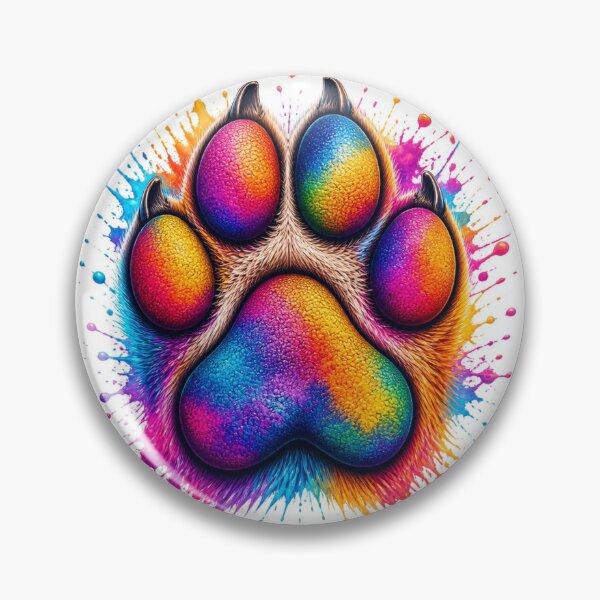 Item preview, ainbow Paw Print Splatter - Vibrant Neon Watercolor Pet Art designed and sold by AgnesB77.