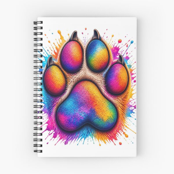 Item preview, ainbow Paw Print Splatter - Vibrant Neon Watercolor Pet Art designed and sold by AgnesB77.