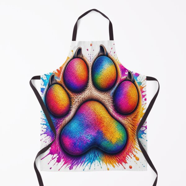 Item preview, ainbow Paw Print Splatter - Vibrant Neon Watercolor Pet Art designed and sold by AgnesB77.
