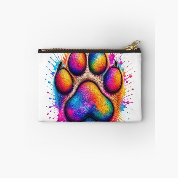 Item preview, ainbow Paw Print Splatter - Vibrant Neon Watercolor Pet Art designed and sold by AgnesB77.