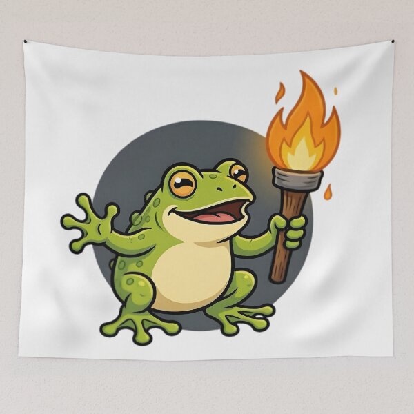 Item preview, Frog of Chaos — Chaotic Evil Frog with Torch designed and sold by tommysworks.