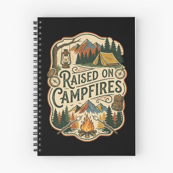 Item preview, Raised On Campfires - Retro Camping and Outdoor Adventure Design designed and sold by PGRprint.