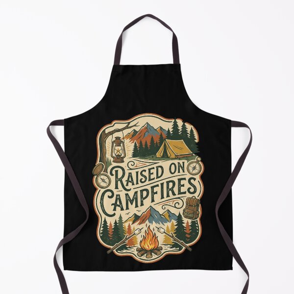 Item preview, Raised On Campfires - Retro Camping and Outdoor Adventure Design designed and sold by PGRprint.