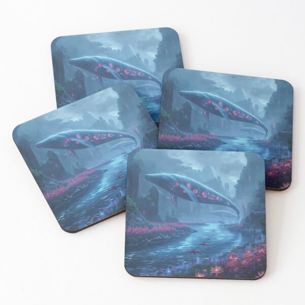 Item preview, River Leviathan Bioluminescent Alien Fantasy Landscape designed and sold by Luminous Wilds.