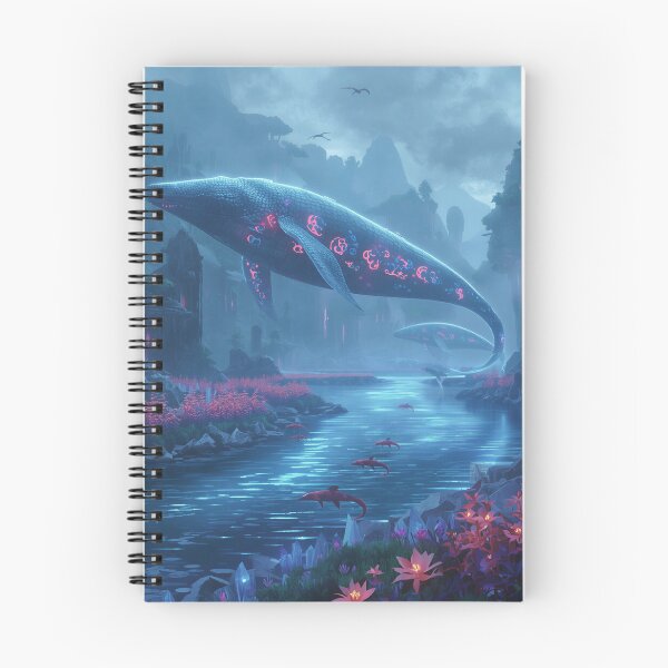 Item preview, River Leviathan Bioluminescent Alien Fantasy Landscape designed and sold by Luminous Wilds.