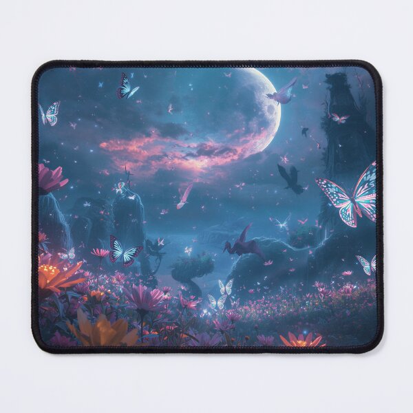 Item preview, Celestial Flutterbeasts Moon Garden Fantasy Landscape designed and sold by Luminous Wilds.
