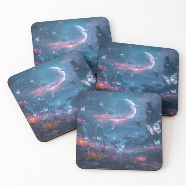 Item preview, Celestial Flutterbeasts Moon Garden Fantasy Landscape designed and sold by Luminous Wilds.