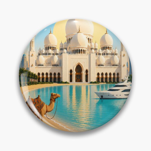 Item preview, Abu Dhabi Vintage Travel Illustration designed and sold by HomeLivingCo.