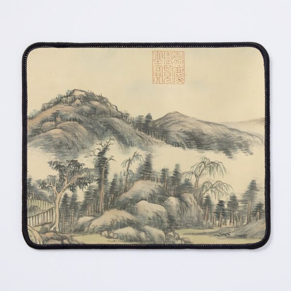 Item preview, river and pine in the misty mountain designed and sold by Paper & Pine .