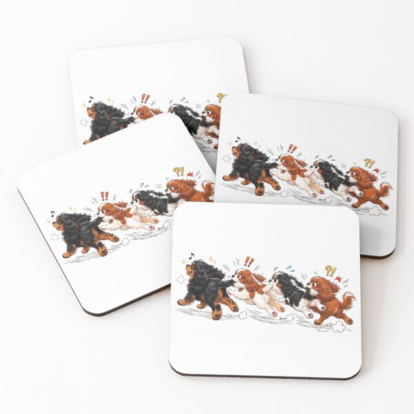 Item preview, Playful Cavalier King Charles Spaniels | Watercolor Dog Illustration designed and sold by SakuraWaStyle.