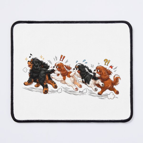 Item preview, Playful Cavalier King Charles Spaniels | Watercolor Dog Illustration designed and sold by SakuraWaStyle.