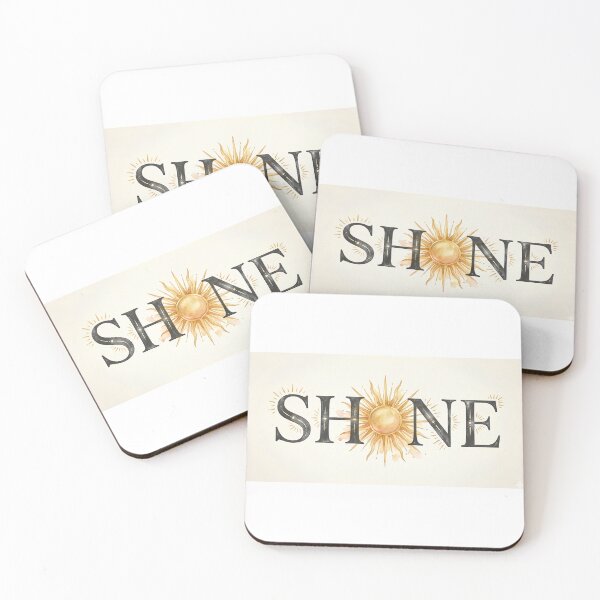Item preview, SHINE Sun Typography Watercolor Golden Light Positive Wall Art designed and sold by Presshue.