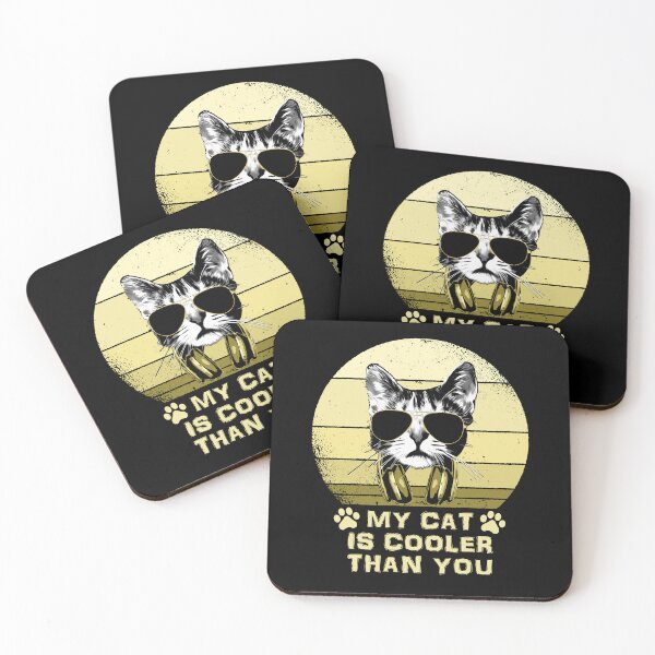Item preview, My Cat Is Cooler Than You Feline Sunglasses Headphones designed and sold by marke770.