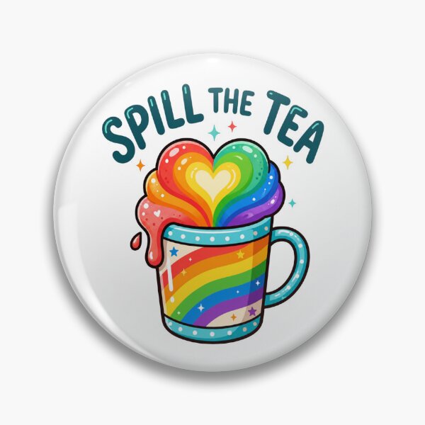 Item preview, Spill The Tea LGBTQ Pride Rainbow Mug Funny Queer Retro Aesthetic T-Shirt designed and sold by Fangtasia77.