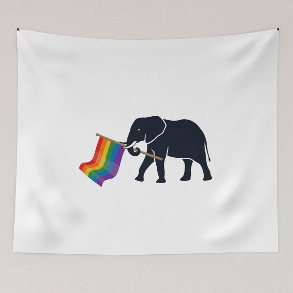 Item preview, Pride Elephant Carrying Rainbow Flag – Love, Equality and Acceptance Colorful Elephant Design designed and sold by Trendesigne.