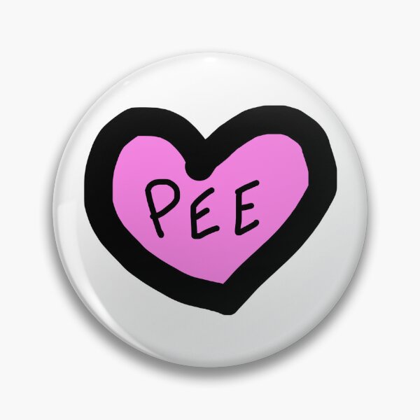 Item preview, Funny ‘pee’ heart sticker pink and black designed and sold by BeesBarn.
