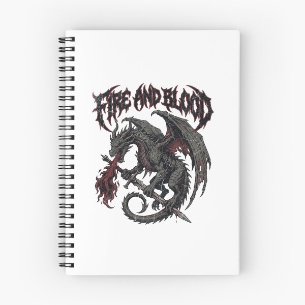 Item preview, Fire And Blood Gothic Dragon Vintage Heavy Metal Band Tee designed and sold by Sunday Social Club.