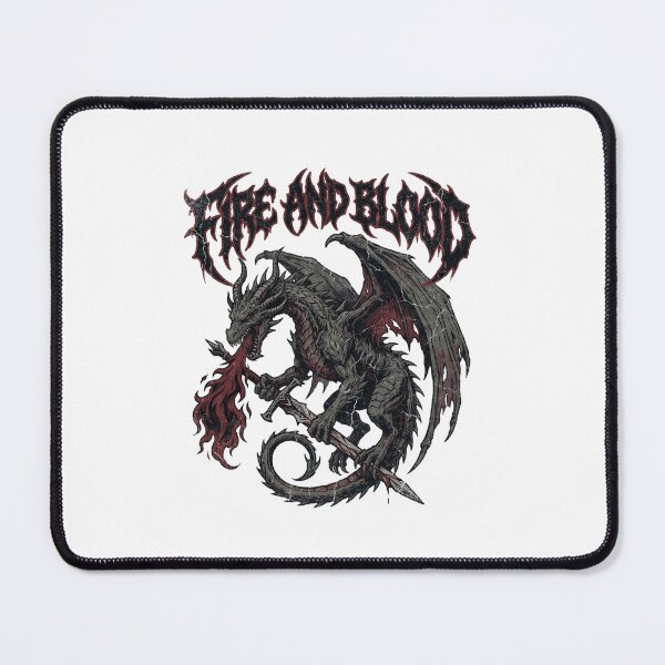 Item preview, Fire And Blood Gothic Dragon Vintage Heavy Metal Band Tee designed and sold by Sunday Social Club.