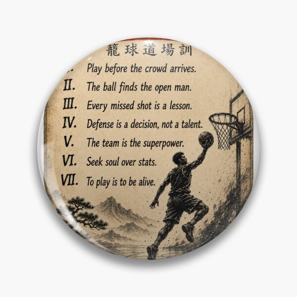 Item preview, The Baller's Code Seven Laws Japanese Scroll Basketball Motivation Wall Art designed and sold by Locker39.