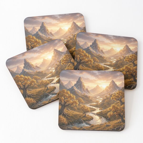 Item preview, Mystic Golden Valley with Light, Mountains and Autumn Energy designed and sold by FotoworldEdel.