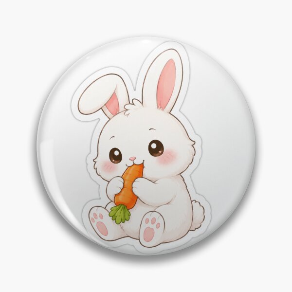 Item preview, Cute Bunny Eating Carrot Sticker | Kawaii Rabbit Aesthetic Sticker designed and sold by KeerthiCuteFind.