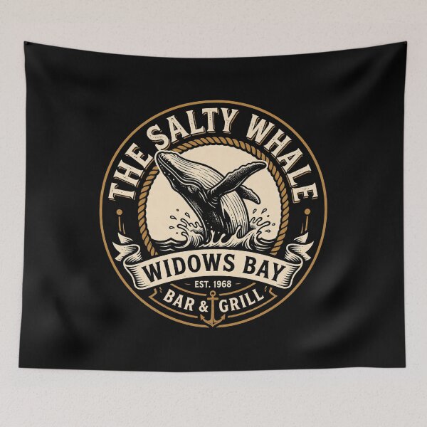 Item preview, Widow's Bay Horror Aesthetic Retro Travel Art, The Salty Whale designed and sold by trailblazer-tee.