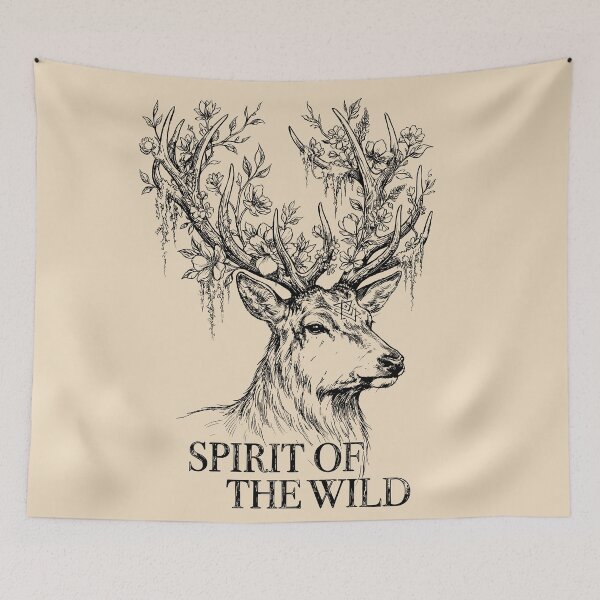 Item preview, Flowering Antler Spirit Stag - Enchanted Forest designed and sold by bapupa.