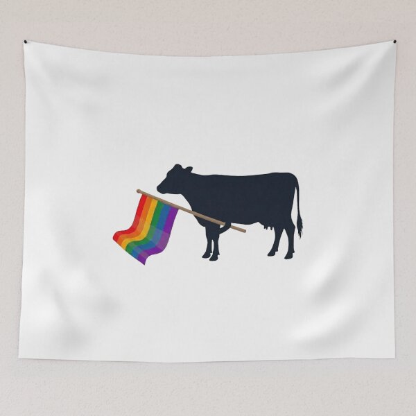 Item preview, Pride Cow Carrying Rainbow Flag – Love, Equality and Acceptance Colorful Cow Design designed and sold by Trendesigne.