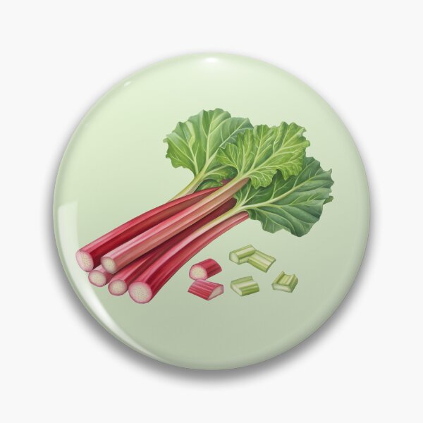 Item preview, Fresh Rhubarb Stalks and Cut Pieces – Isolated Cutout Botanical Food Image designed and sold by EmeraldeaArt.