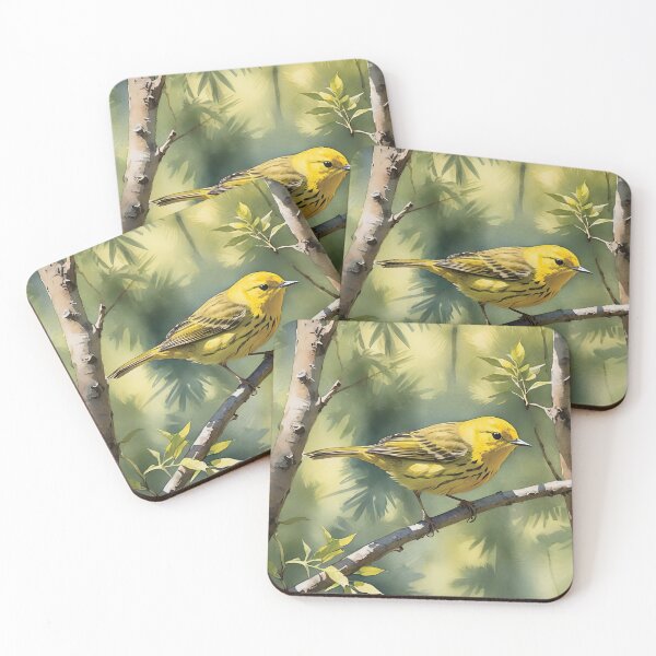 Item preview, Yellow Warbler Watercolor Wildlife Bird Art designed and sold by MaverlyShop.