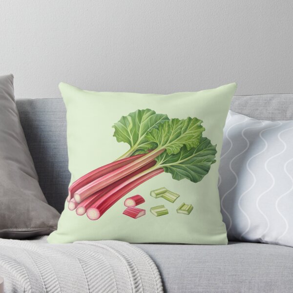 Item preview, Fresh Rhubarb Stalks and Cut Pieces – Isolated Cutout Botanical Food Image designed and sold by EmeraldeaArt.