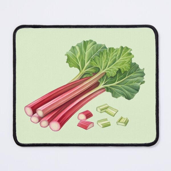 Item preview, Fresh Rhubarb Stalks and Cut Pieces – Isolated Cutout Botanical Food Image designed and sold by EmeraldeaArt.