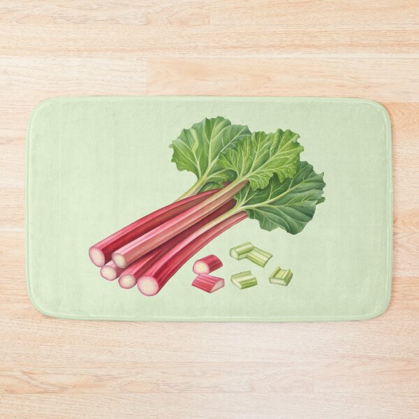 Item preview, Fresh Rhubarb Stalks and Cut Pieces – Isolated Cutout Botanical Food Image designed and sold by EmeraldeaArt.