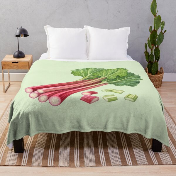 Item preview, Fresh Rhubarb Stalks and Cut Pieces – Isolated Cutout Botanical Food Image designed and sold by EmeraldeaArt.