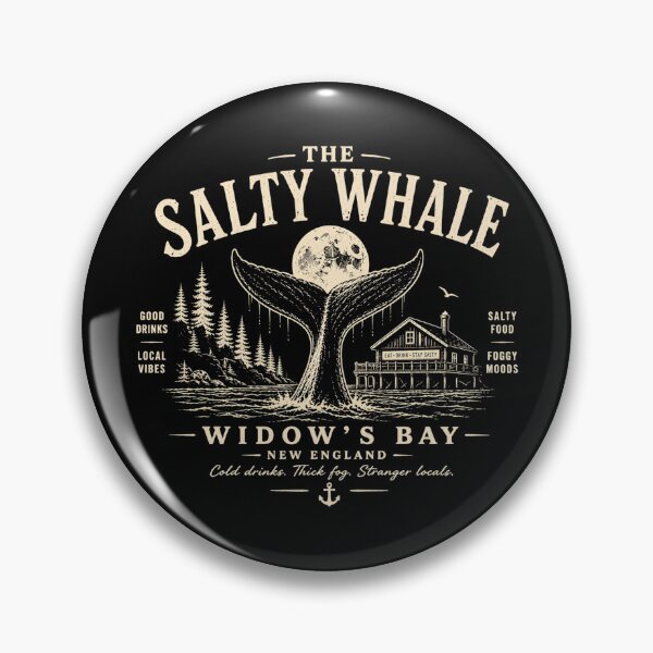 Item preview, The Salty Whale, Widow's Bay Horror Aesthetic Retro Travel Art designed and sold by trailblazer-tee.