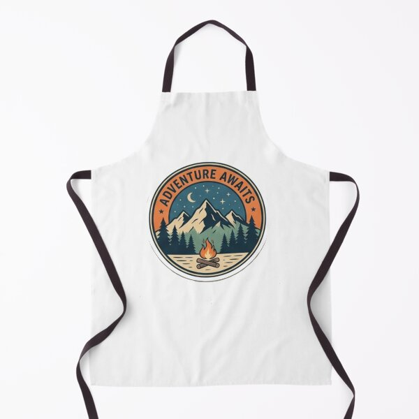 Item preview, Adventure Awaits Vintage Mountain Campfire Retro Travel Badge designed and sold by Rehnair.