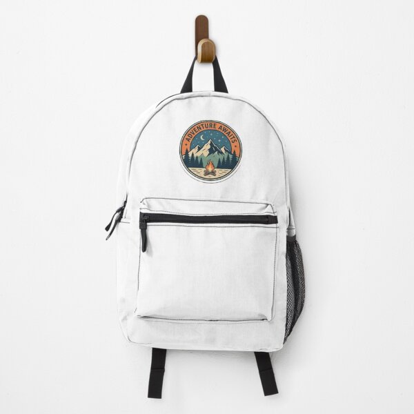 Item preview, Adventure Awaits Vintage Mountain Campfire Retro Travel Badge designed and sold by Rehnair.