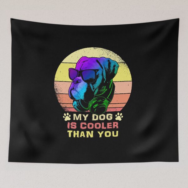 Item preview, My Dog Is Cooler Than You Retro Sunset Dog Lover designed and sold by marke770.