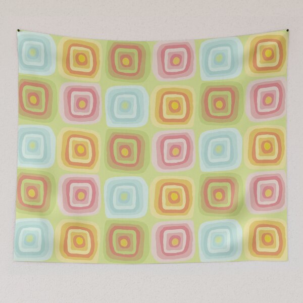 Item preview, Hand Drawn Pastel Abstract Squares Pattern designed and sold by Ailiida.
