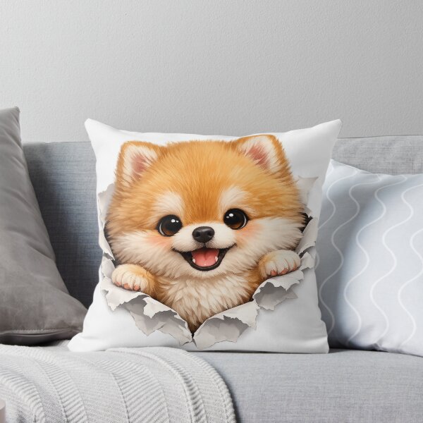 Item preview, Cute Pomeranian Tearing Through Paper – Funny Fluffy Dog Burst Art | Pomeranian Lover Gift designed and sold by irfanshikh.