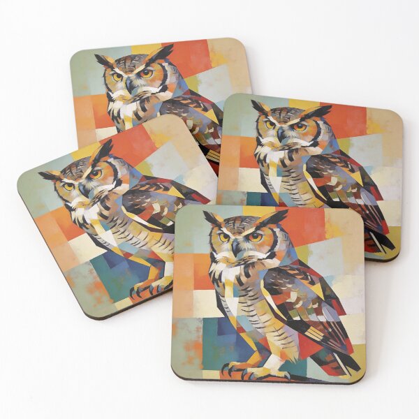 Item preview, Abstract Owl Portrait – Modern Abstract Wildlife Art designed and sold by ARbyCharlie.