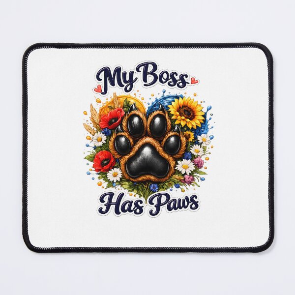 Item preview, My Boss has Paws , Cute Dog Paw Positive Quote for Dog Lovers designed and sold by GGAUL.