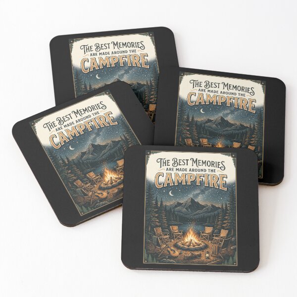 Item preview, The Best Memories Are Made Around The Campfire - Vintage Camping Art designed and sold by PGRprint.