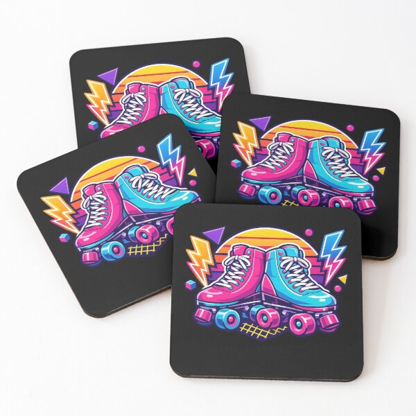 Item preview, Neon Roller Skates — 80s Synthwave Badge Sticker designed and sold by Timeless Junction.